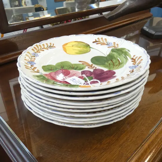 10 SIMPSONS BELLE FIORE DINNER PLATES 250mm dia