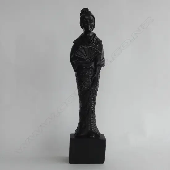 JAPANESE EBONIZED EBONY 烏木 STATUE H464mm