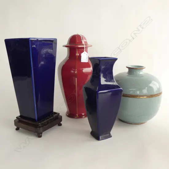 4 ORIENTAL VASES / LAMP BASES H.300mm
