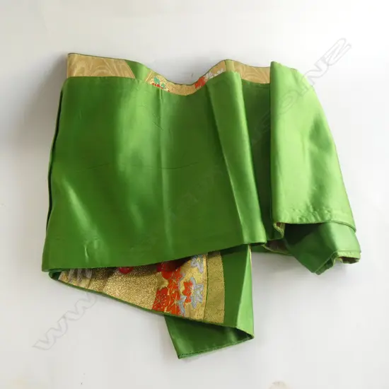 VINTAGE JAPANESE OBI; GREEN 