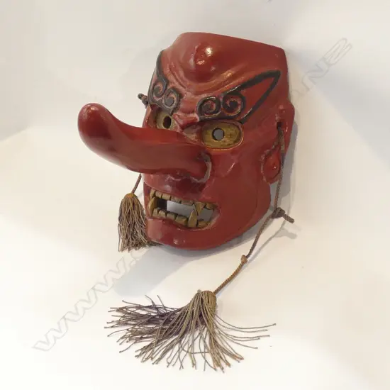 JAPANESE WOODEN TENGU MASK H.220mm