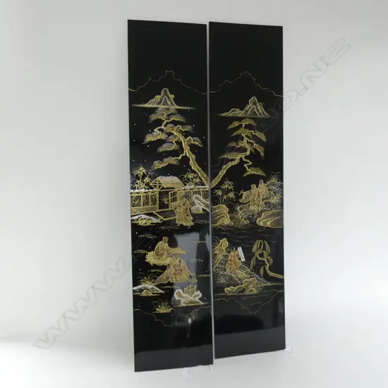 GOLD 2X MAKI-E  PAINTED PANELS SHELL INLAY H970 W220mm