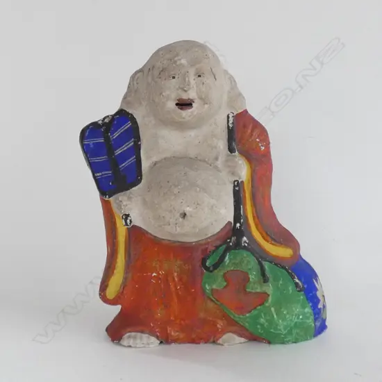 EDO PERIOD BISQUE HOTEI FIGURE H277mm