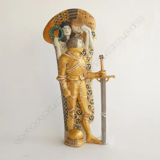 GUSTAV KLIMT FIGURINE 'THE LONGING FOR HAPPINESS' HUNTERVASSER STUDIO GERMANY 2007H 245MM