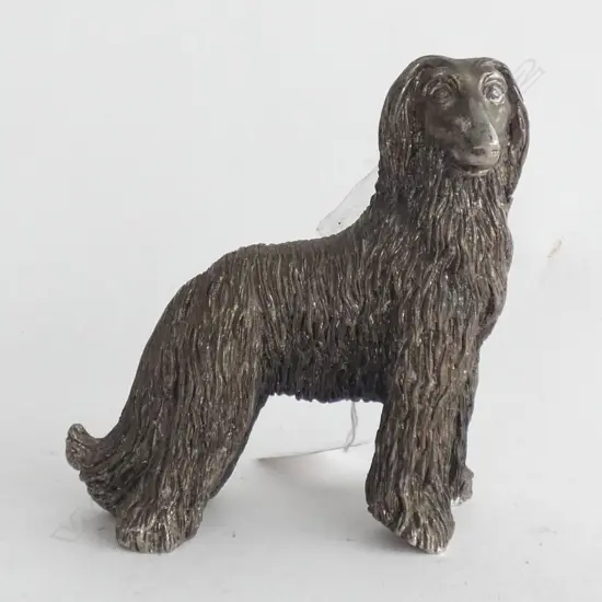 HEAVY METAL (PEWTER?) AFGHAN HOUND FIGURINE - MADE IN ITALY H 115MM
