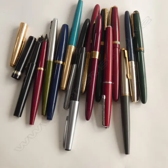 15 ASST FOUNTAIN PENS; PARKER ETC..