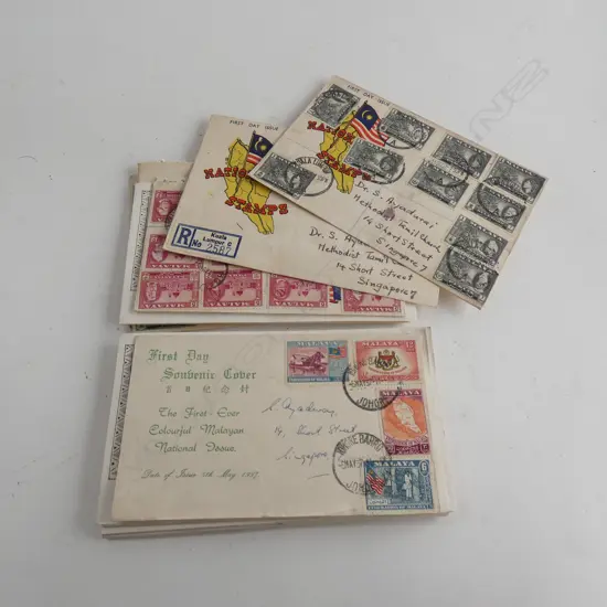 BAG ASST MALAYA & WESTERN SAMOA FIRST DAY COVERS 