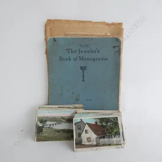 BAG EPHEMERA INCL OLD POSTCARDS 