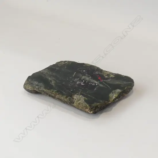 OLD NEPHRITE SLAB WITH WORKED EDGES L.150mm. GLUED CRACK