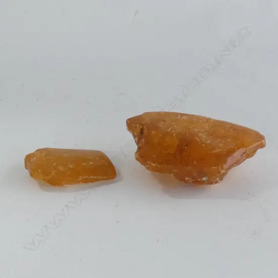 2 KAURI GUM NUGGETS; UNPOLISHED - GOOD COLOUR & CLARITY 110GMS
