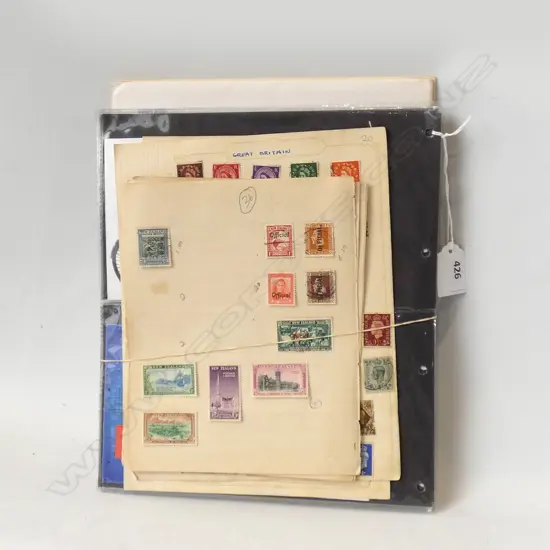 ASST PART STAMP COLLECTIONS. NZ. UK. FDC'S. MINI SHEETS ETC