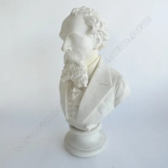 PARIAN BUST OF CHARLES DICKENS H.380mm OLD REPAIRS