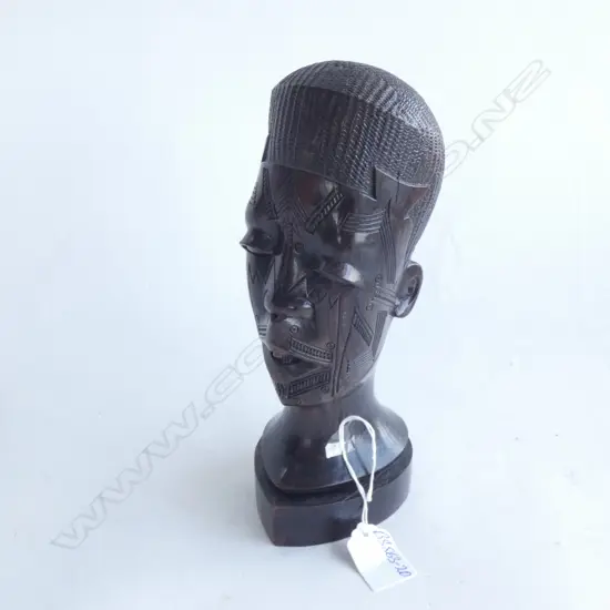 AFRICAN HEAVY EBONY CARVED BUST H,230mm