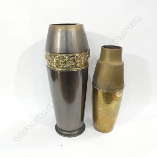 2 LARGE WMF BRASS VASES H.425 / 350mm