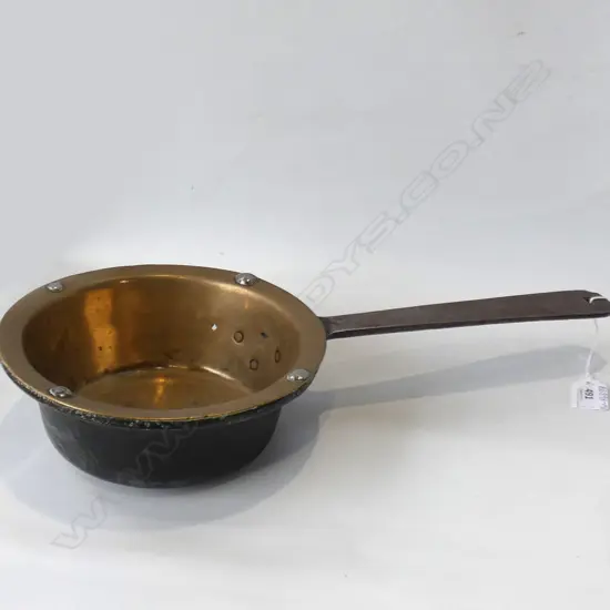 COPPER LINED CAST IRON SAUCEPAN DIA 205MM