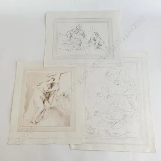 c1789 3 x ENGRAVINGS OF G B CIPRIANI PAINTINGS...