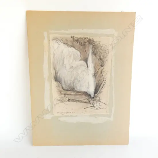 H.L. RICHARDSON SKETCH GEYSER SIGNED 285x 200mm