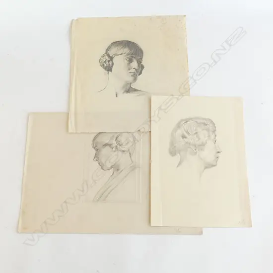 H.L. RICHARDSON 3x FEMALE PORTRAITS