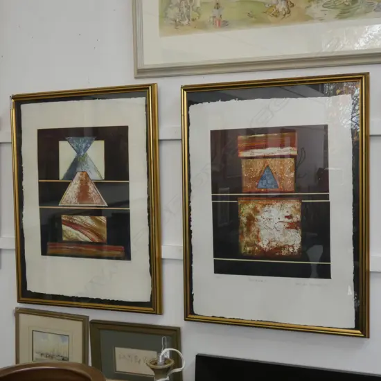 PR BRENDA HARTILL LIMITED EDITION PRINTS; HOT ROCK I & II, 495 x 400mm