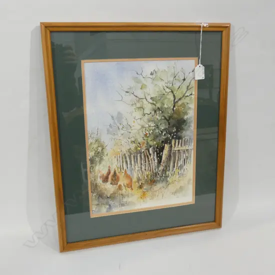 WATERCOLOUR 'BACK YARD' BY ERIN MCROBBIE 360 X 260MM