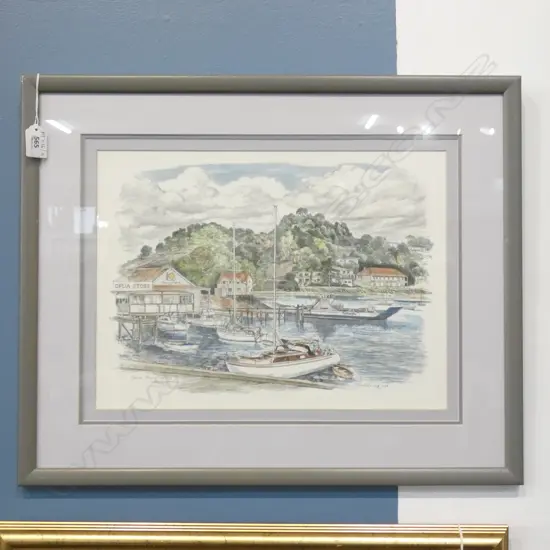 PETER ARNOLD PRINT 'OPUA, BAY OF ISLANDS' 285x390mm