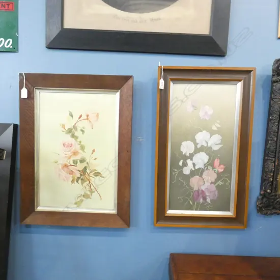 2 EARLY 20th FLORAL OILS 450x300mm