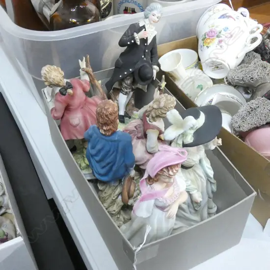 BOX LOT 6 BISQUE ROMANTIC FIGURES H.200mm