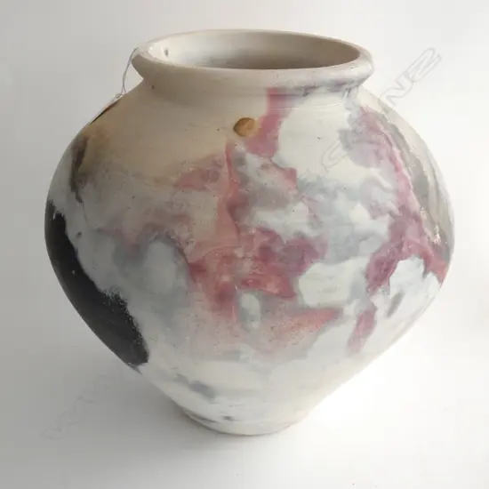 LARGE PETER GIBBS PIT FIRED FLOOR VASE H.350mm