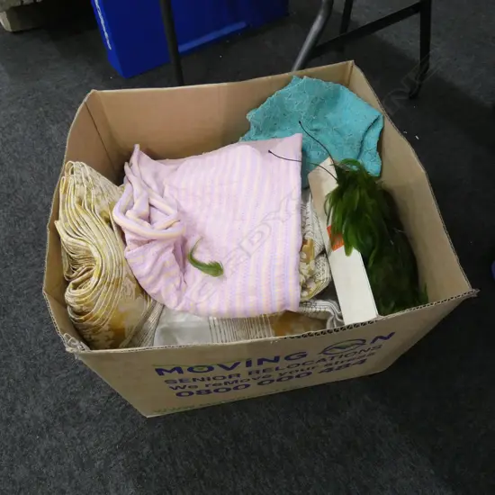 BOX LOT VINTAGE FABRICS; FEATHER HAT + FASCINATOR