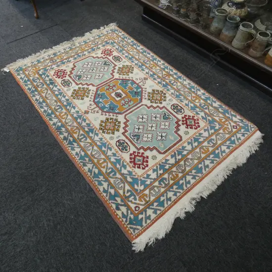 HAND KNOTTED WOOL PILE RUG 1590x1020mm