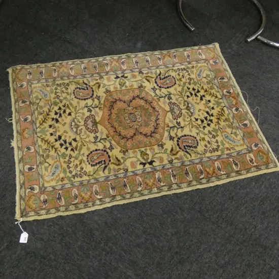 HAND KNOTTED ALL WOOL RUG 1060x750mm