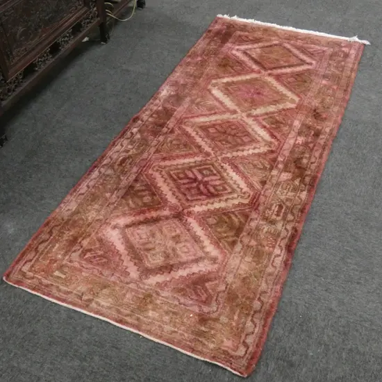 HAND KNOTTED 100% SILK PILE RUG 670 X 2100MM 