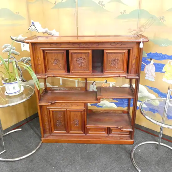 ROSEWOOD DISPLAY CABINET 1970’S  SOLID HIGH QUALITY W1060mm H1100mm D340mm