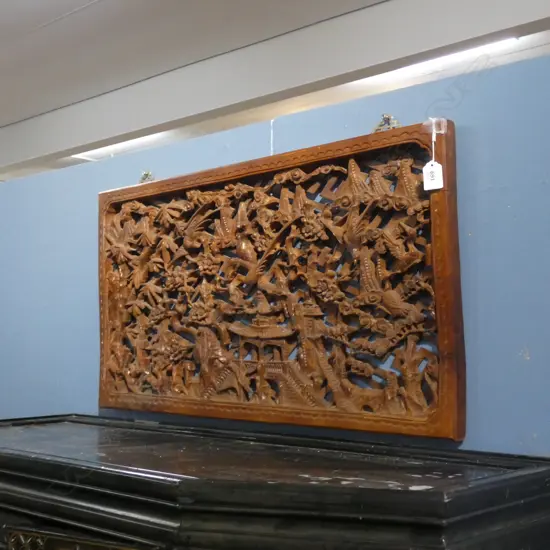 CARVED WOODEN PANEL 780 X 400MM