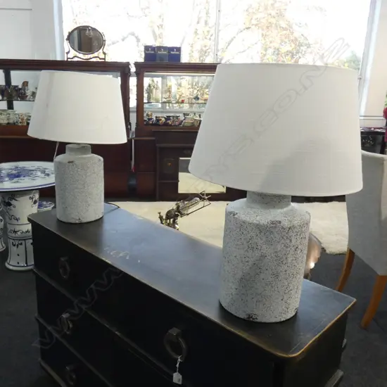 PAIR EARTHWARE LAMPS ( EX DANSKE MOBLER) H580MM