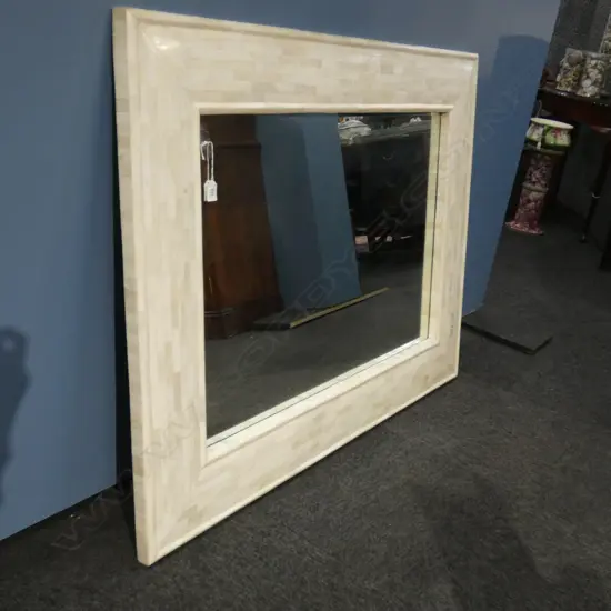 LARGE BONE FRAMED MIRROR