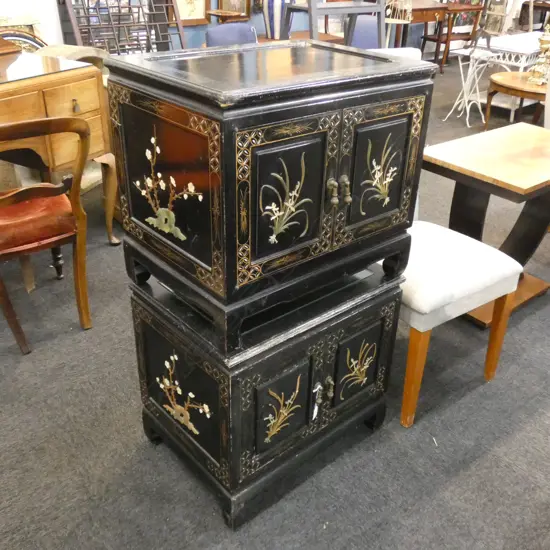 PR CHINESE CABINETS  ONEGLASS TOP 605x430x550mm