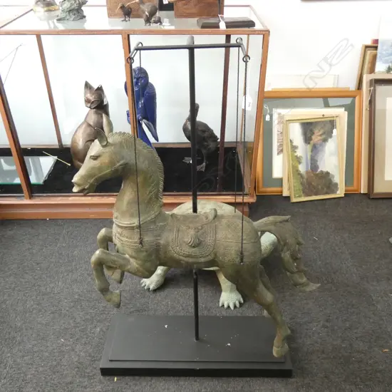 BRONZE HORSE ON STAND H.1160mm