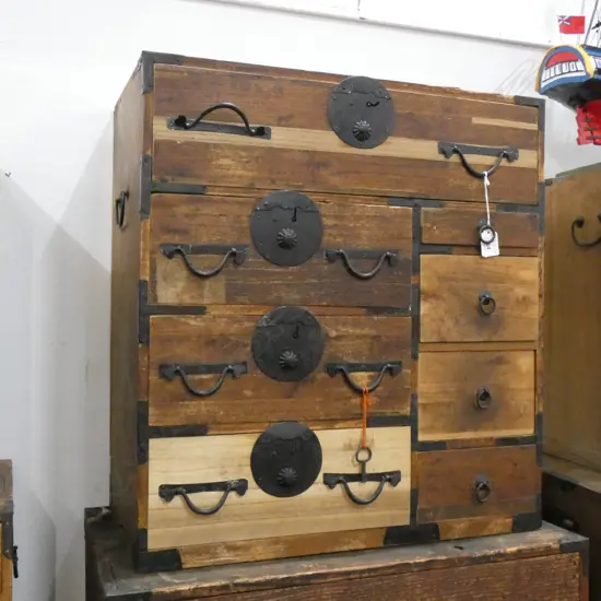 OLD JAPANESE SMALL 8 DRAWER CHEST CABINET 550 X 285 X 600MM