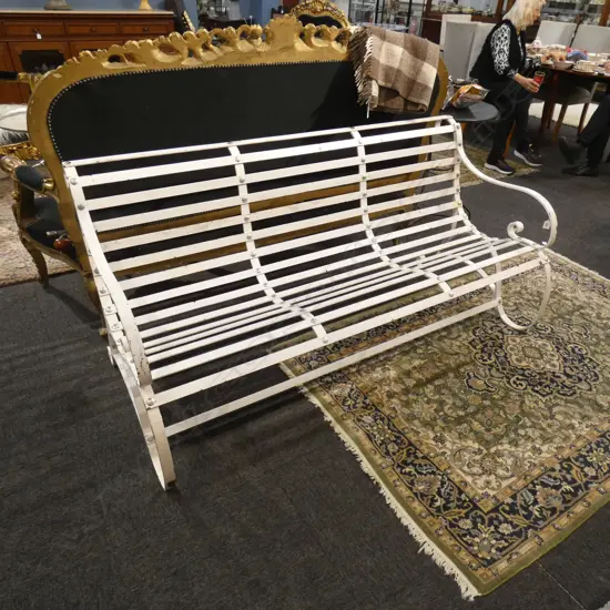 WROUGHT IRON VICTORIAN STYLE 3-SEATER BENCH SEAT