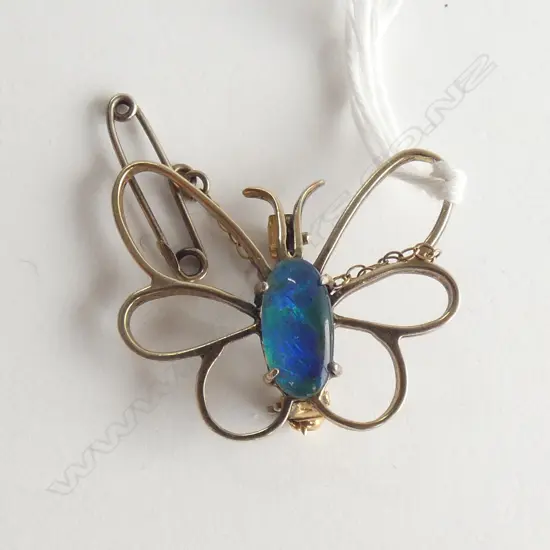 (17996) SILVER OPAL DUBLET BUTTERFLY BROOCH