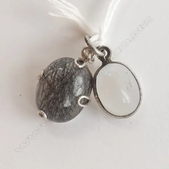 MOONSTONE PENDANT AND ONE OTHER