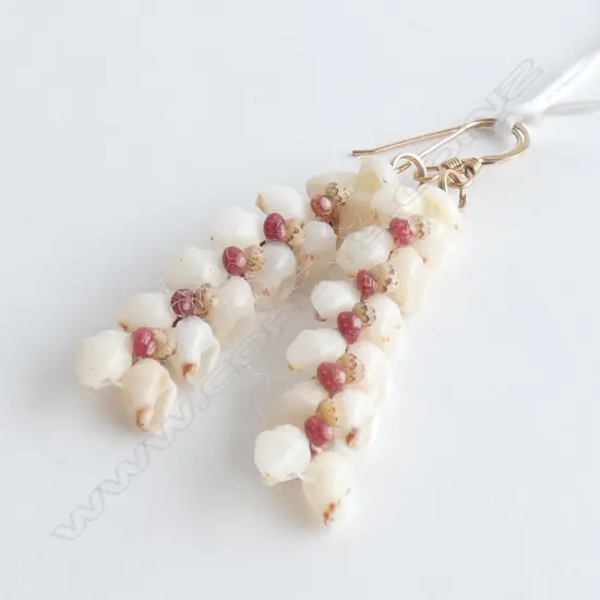 Hawaiian Handmade Niihau hook earrings  14ct gold plated hooks