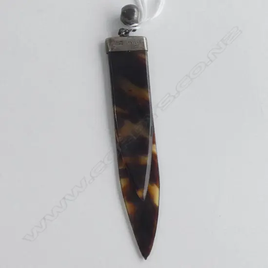 (19367) TORTOISHELL & SILVER BOOK MARK/LETTER KNIFE