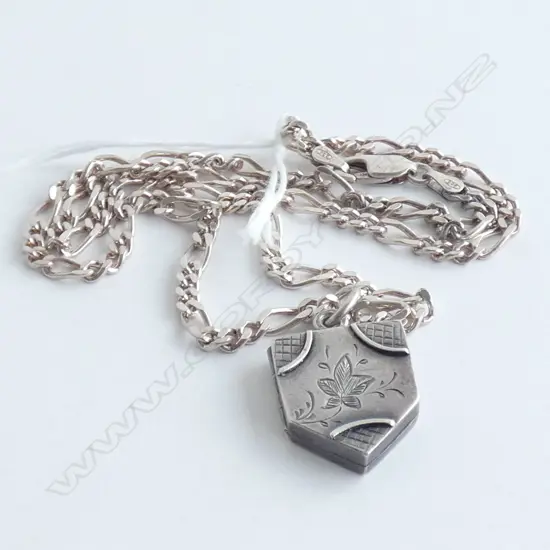 VICTORIAN (1884) SILVER LOCKET WITH MODERN SILVER CHAIN