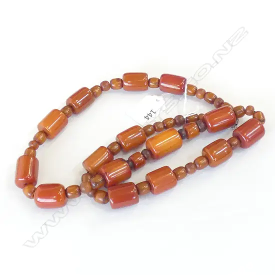 (20163) AMBER TYPE LGE BEAD NECKLACE L.800mm