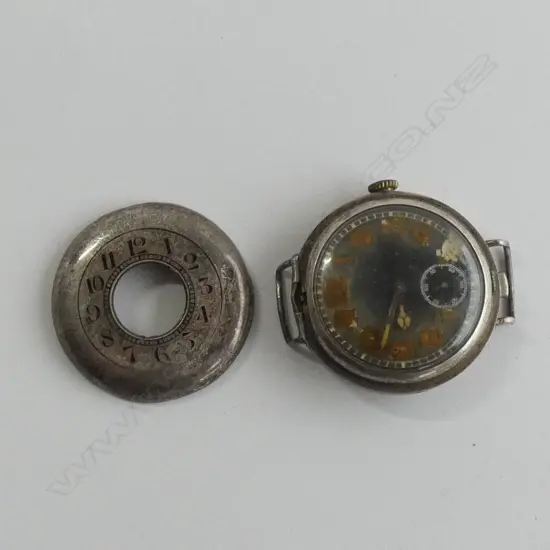 WWI MILITARY TRENCH WATCH SILVER A.F