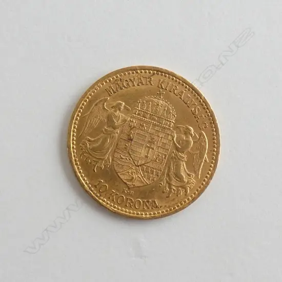 HUNGARIAN 1893 10 KORONA GOLD COIN 90% 3.3875gms