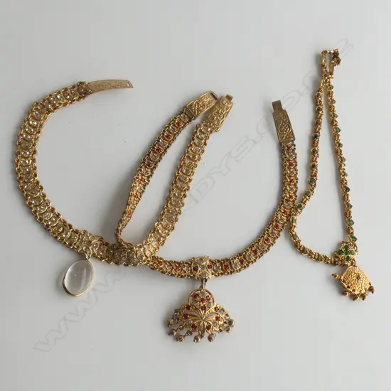 THREE VINTAGE SRI LANKAN COSTUME NECKLACES