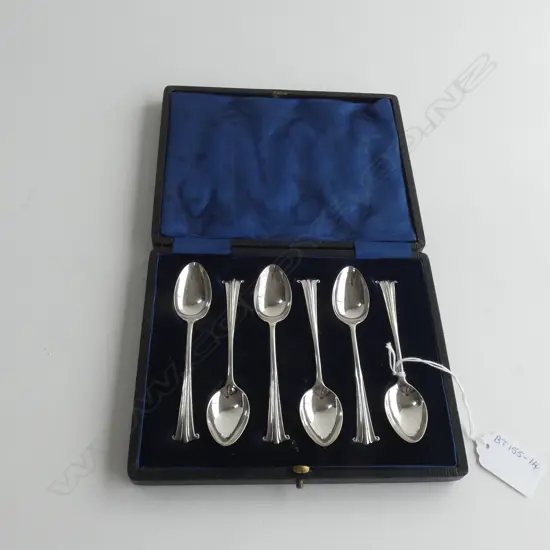 BOXED SILVER COFFEE SPOONS SHEFFIELD 1898